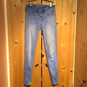 Light blue jeggings with front pockets